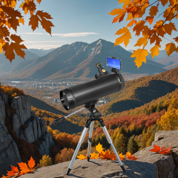 National Geographic Telescope for Adults & Kids, 114mm Aperture Reflector Portable Travel Telescope with Astronomy APP Beginners Gifts, Black