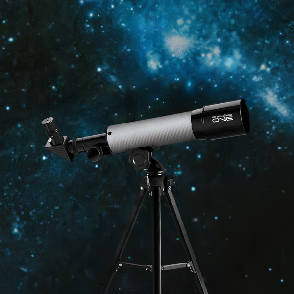 Explore One CF350 Silver Carbon Fiber Wrap 50mm AZ Mount Telescope