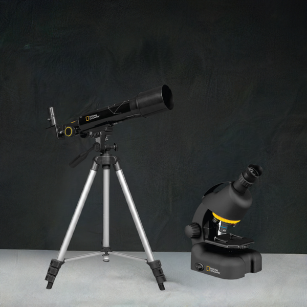 National Geographic 50mm Telescope and 640x Microscope Set with Hard Case